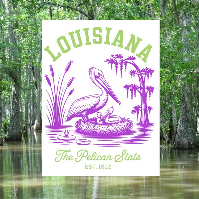 Louisiana The Pelican State Est. 1812 Pelican  Postcard (Louisiana The Pelican State Est. 1812 Pelican Postcard
)