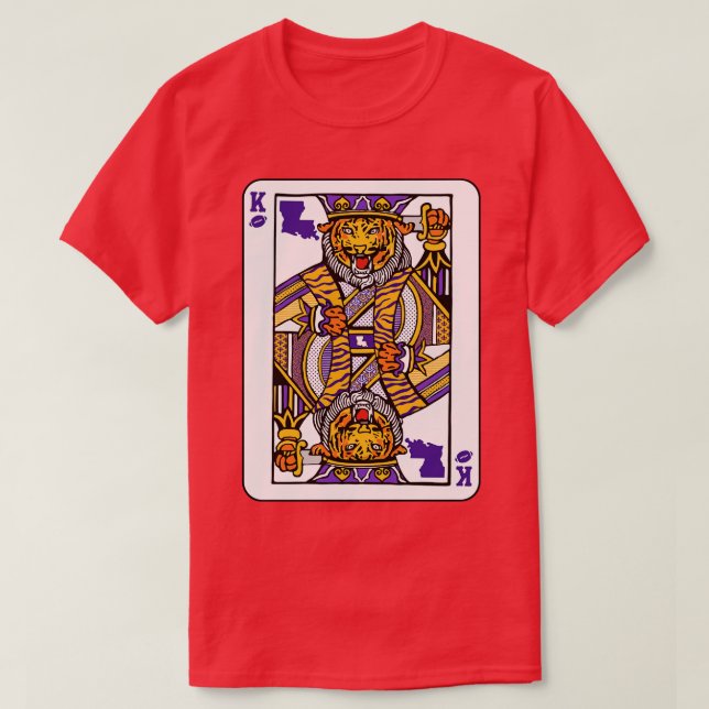 Louisiana Tiger King Playing Card  Awesome King Ti T-Shirt (Design Front)