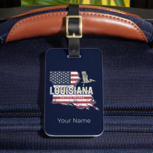 Louisiana United States Retro Map Vintage USA Luggage Tag