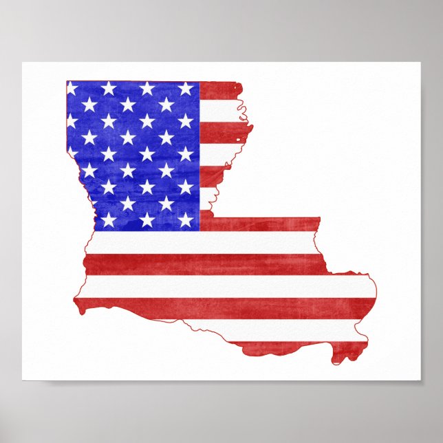 Louisiana USA silhouette state map Poster (Front)