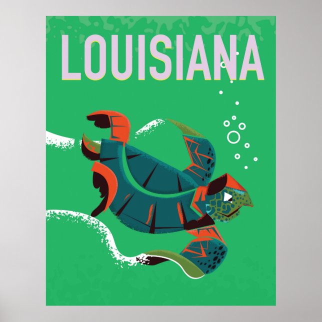 louisiana USA vintage travel poster art (Front)