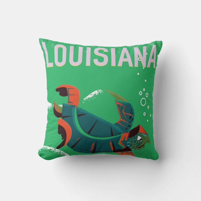 louisiana USA vintage travel poster art Cushion (Front)