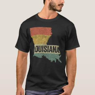 Louisiana Vintage Retro Sunset State Map T-Shirt