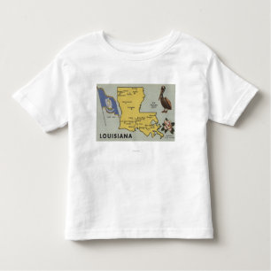 LouisianaDetailed Map of StateLouisiana Toddler T-Shirt