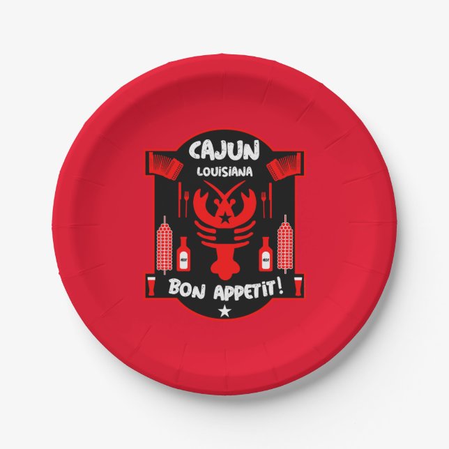 Louisiana's Cajun Foodies And Events   Paper Plate (Front)