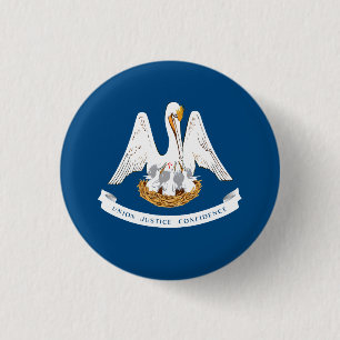 Louisianian Flag, Flag of Louisiana 3 Cm Round Badge