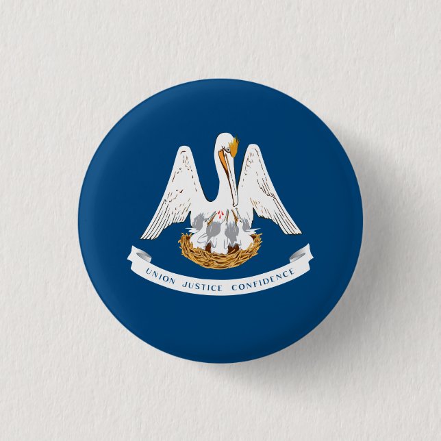 Louisianian Flag, Flag of Louisiana 3 Cm Round Badge (Front)