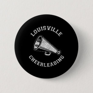 Louisville Cheer Distressed Retro 90's Cheerleader 6 Cm Round Badge