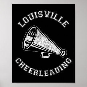 Louisville Cheer Distressed Retro 90's Cheerleader Poster