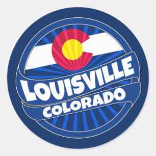 Louisville Colorado flag burst stickers