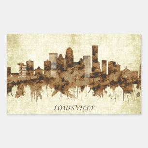 Louisville Kentucky Cityscape Rectangular Sticker