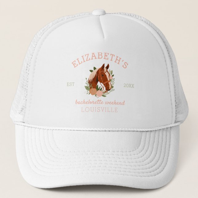 Louisville Kentucky Horse Bachelorette  Trucker Hat (Front)