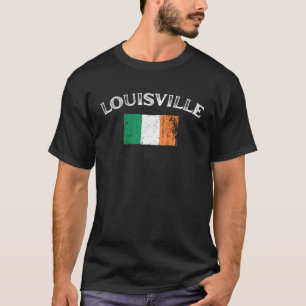 LOUISVILLE KENTUCKY Irish American Flag Badge T-Shirt