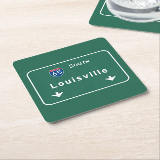 Louisville Kentucky kt Interstate Highway Freeway Square Paper Coaster
