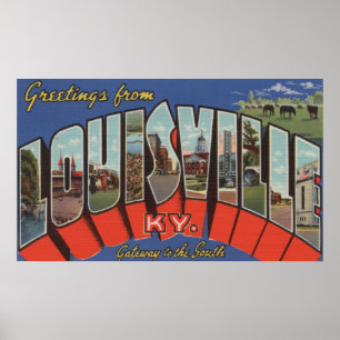 Louisville, Kentucky - Large Letter Scenes Poster