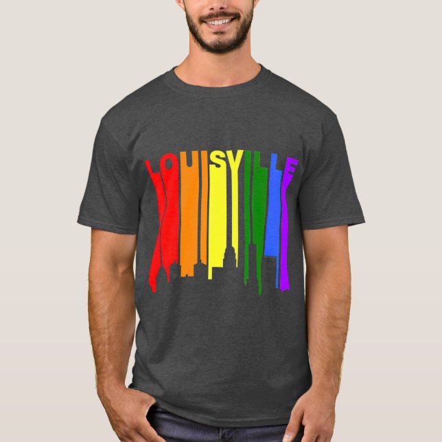 Louisville Kentucky LGBQ Gay Pride Rainbow T-Shirt (Front)