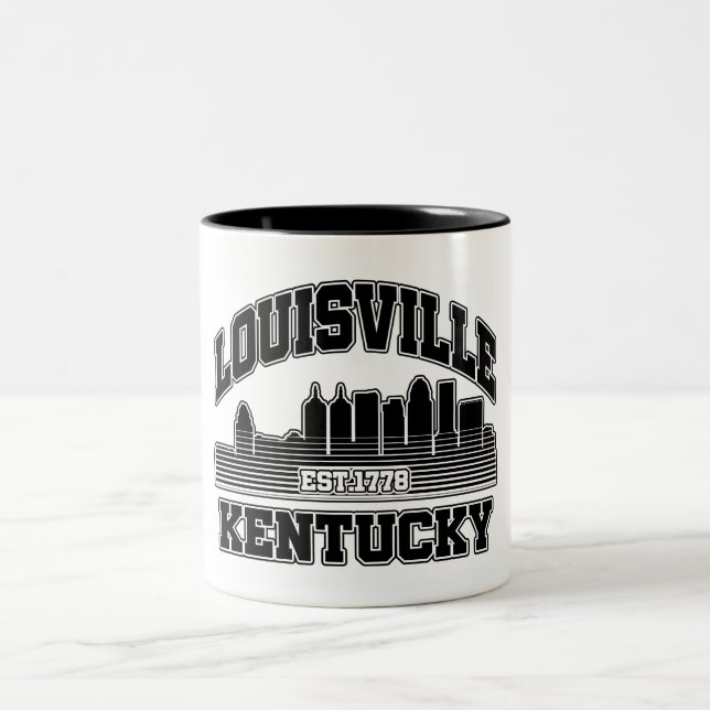 Louisville,Kentucky Two-Tone Coffee Mug (Center)