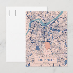 Louisville Kentucky USA Breezy City Map Travel Postcard