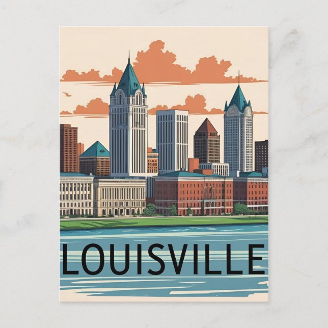 Louisville Kentucky USA Skyline Postcard (Front)