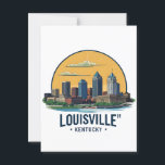 Louisville Kentucky USA Skyline Postcard<br><div class="desc">Bring the vibrant energy of Louisville, Kentucky, into your space with this stunning retro travel poster. Showcasing the city's iconic skyline under a dramatic sunset sky, this illustration features detailed architecture, a scenic bridge, and reflections on the Ohio River. Designed in a vintage postcard style with warm tones and classic...</div>
