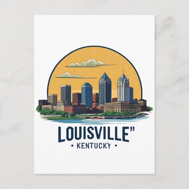 Louisville Kentucky USA Skyline Postcard (Front)