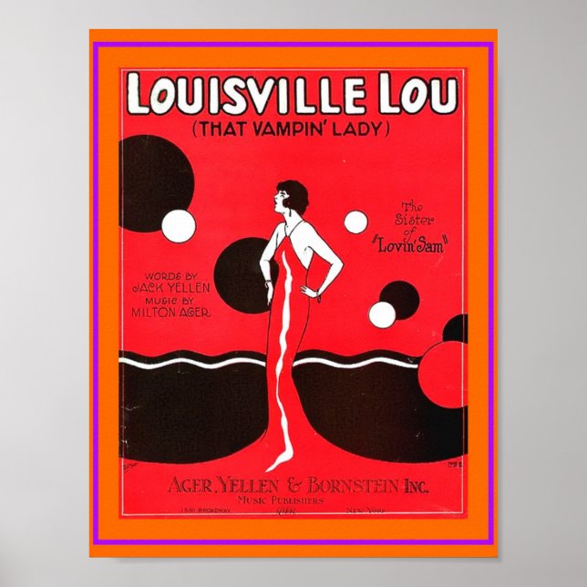 Louisville Lou Vintage 1920's Sheet Music copy Poster (Front)