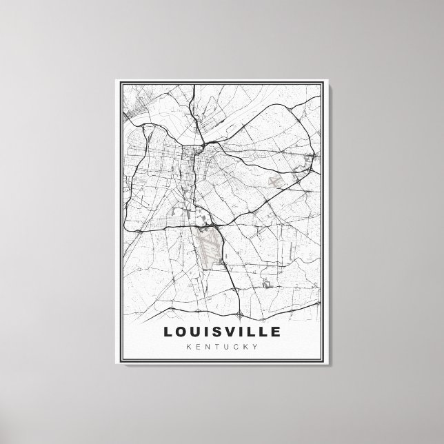 Louisville Map Canvas Print (Front)