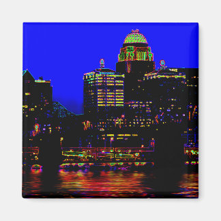 Louisville Neon Skyline Magnet