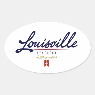 Louisville Script Oval Sticker