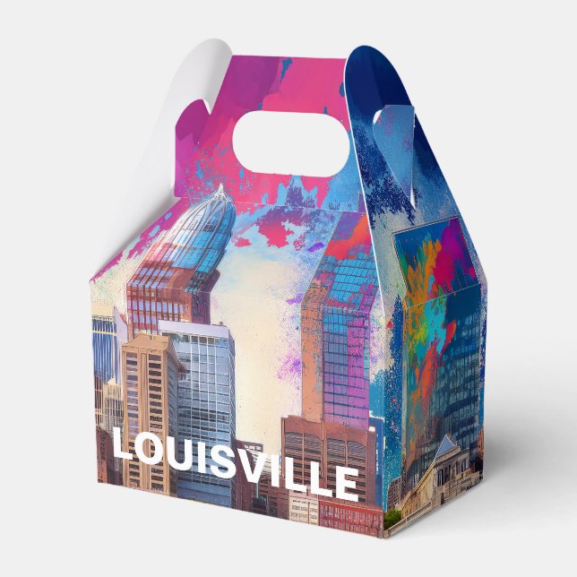 Louisville Skyline Abstract Art Favour Box (Front Side)