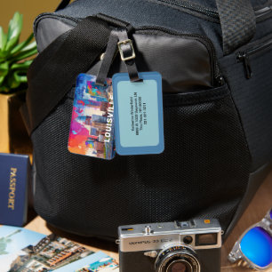 Louisville Skyline Abstract Art Luggage Tag