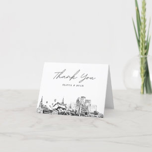 Louisville Skyline Sketch Blank Thank You Card