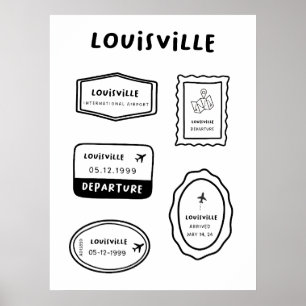 Louisville - Travel Stamp Collection   Minimalist  Poster
