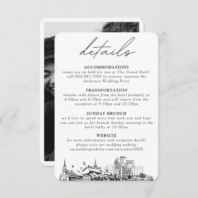 Louisville Wedding Details Enclosure Card (Front/Back)