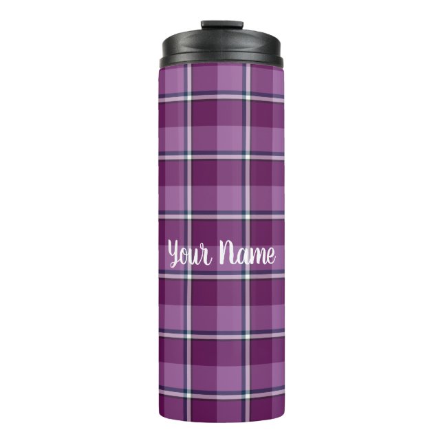 Loulou and Trendy Pink Plaid Customisable Tumbler (Front)