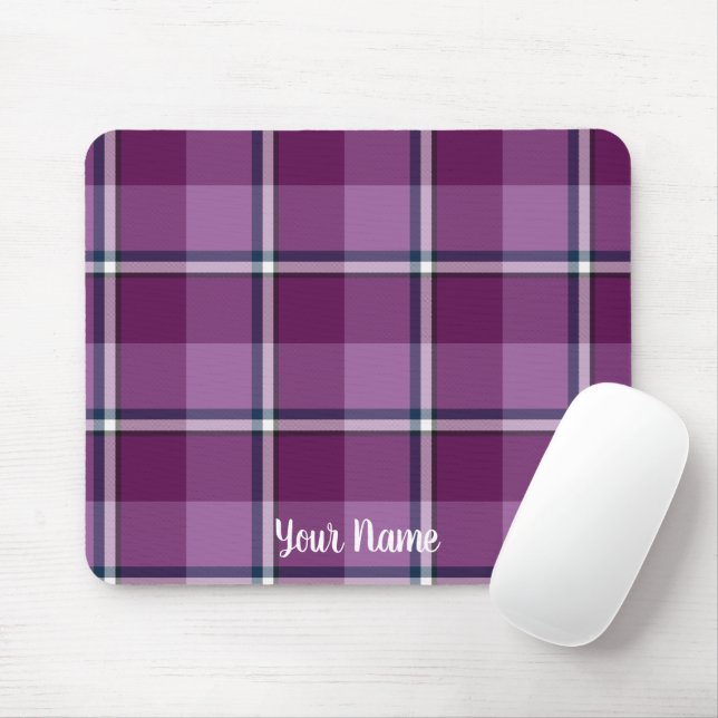 Loulou & Trendy Pink Plaid Personalised Mouse Pad (With Mouse)