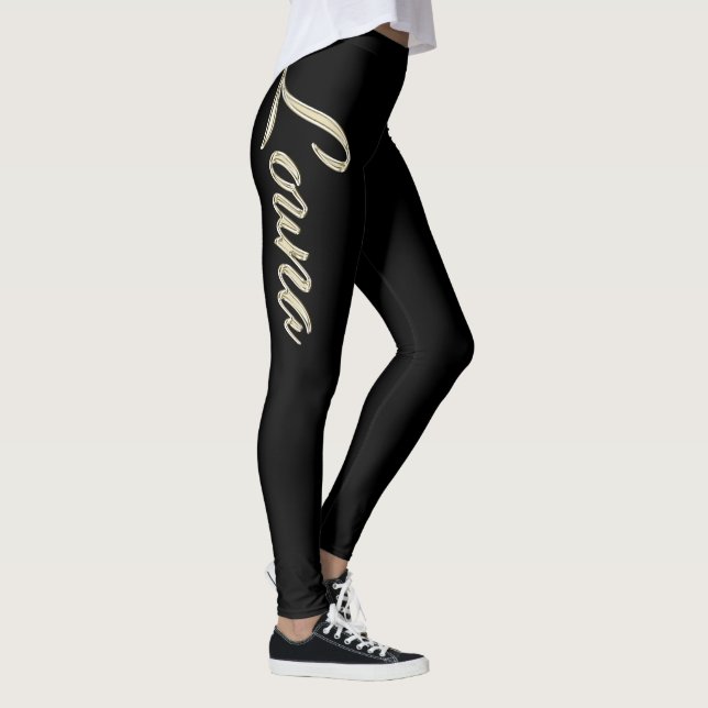 Louna white gold Handwriting trousers Leggings (Right)