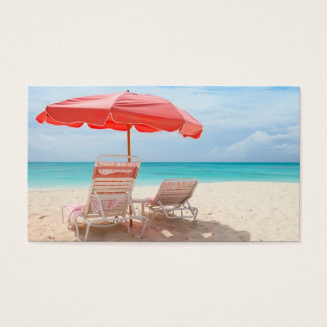 Lounge chairs on the ocean beach (Front)