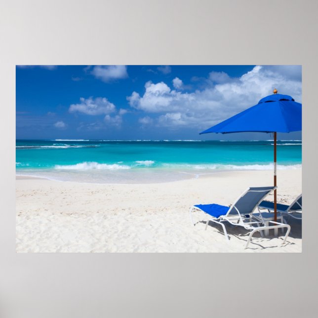 Lounges on the ocean beach poster (Front)