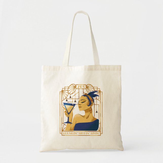 Loungin' sippin' livin' tote bag (Front)