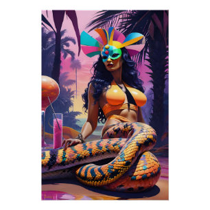 Lounging by the Serpentine Waters Poster