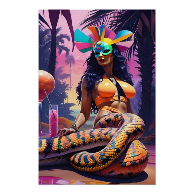 Lounging by the Serpentine Waters Poster (Front)