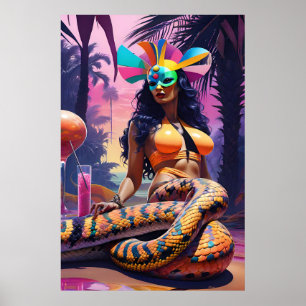 Lounging by the Serpentine Waters Poster