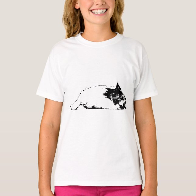 Lounging Corgi, Playfully Unimpressed T-Shirt (Front)