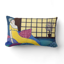 Lounging on Her Pillows