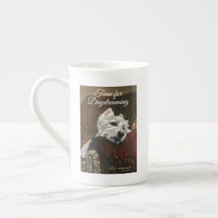 Lounging Westie on Sofa Bone China Mug