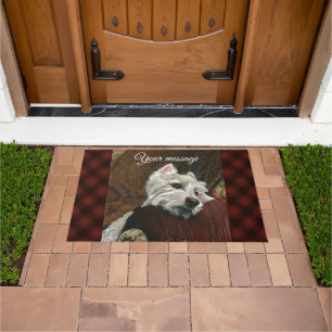 Lounging Westie on Sofa Doormat
