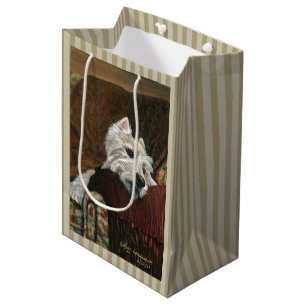 Lounging Westie on Sofa Medium Gift Bag