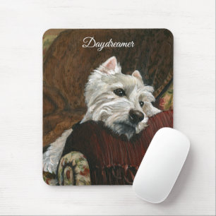 Lounging Westie on Sofa Mouse Pad