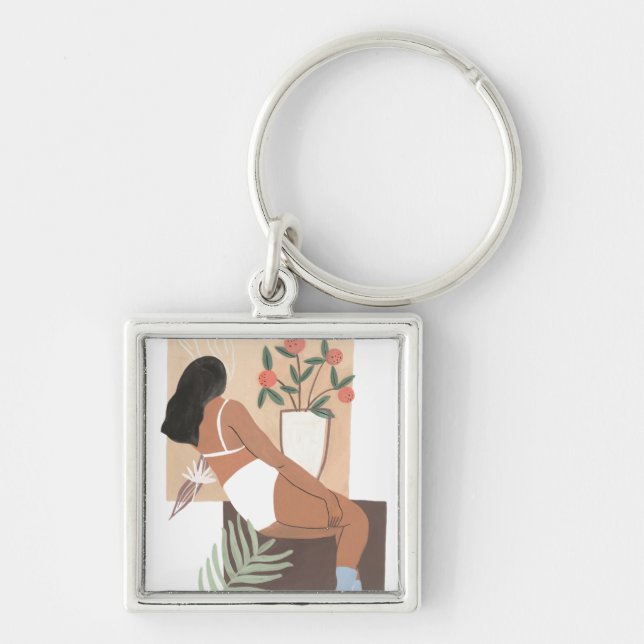 Lounging Woman Key Ring (Front)